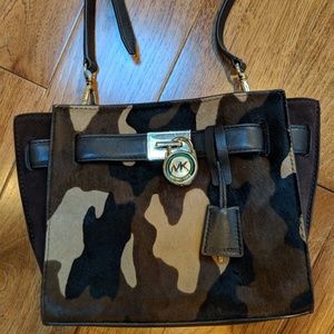 Michael Kors camo calf-hair messenger and wallet